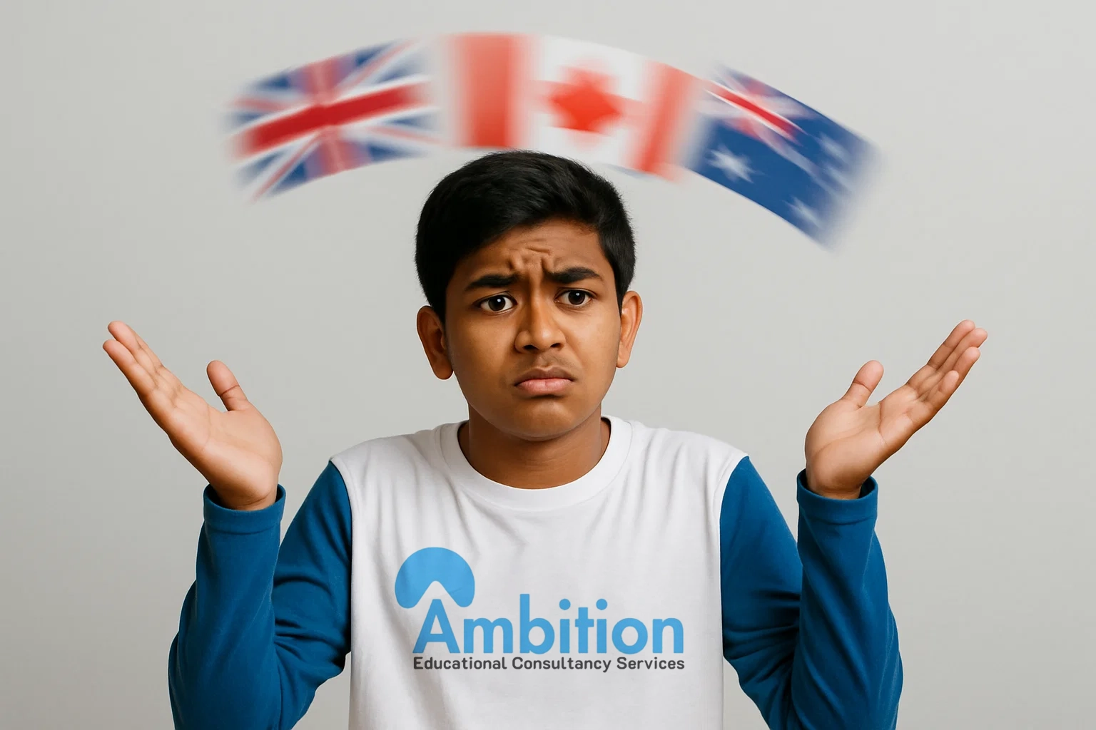 Student with globe and graduation cap